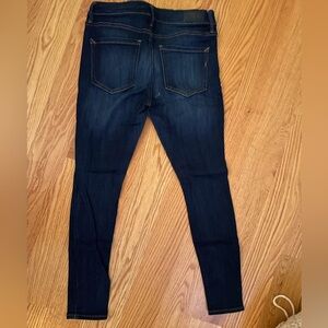 Express dark wash stretch jean leggings in 4 short.